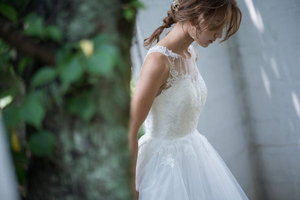 ノースリーブ レース Aラインドレス（W229）