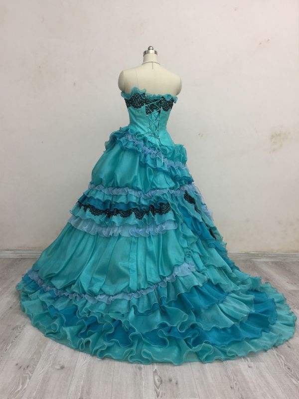 カラードレス エメラルドブルー - ウェディングドレスセール1万円から