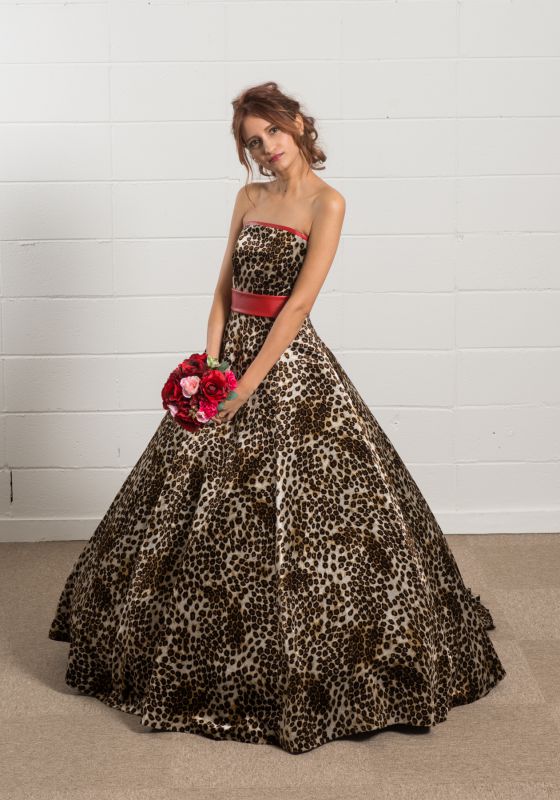 ヒョウ柄長袖ドレス .キラキラドレス 2枚セット、ハォデイ様 ヒョウ柄