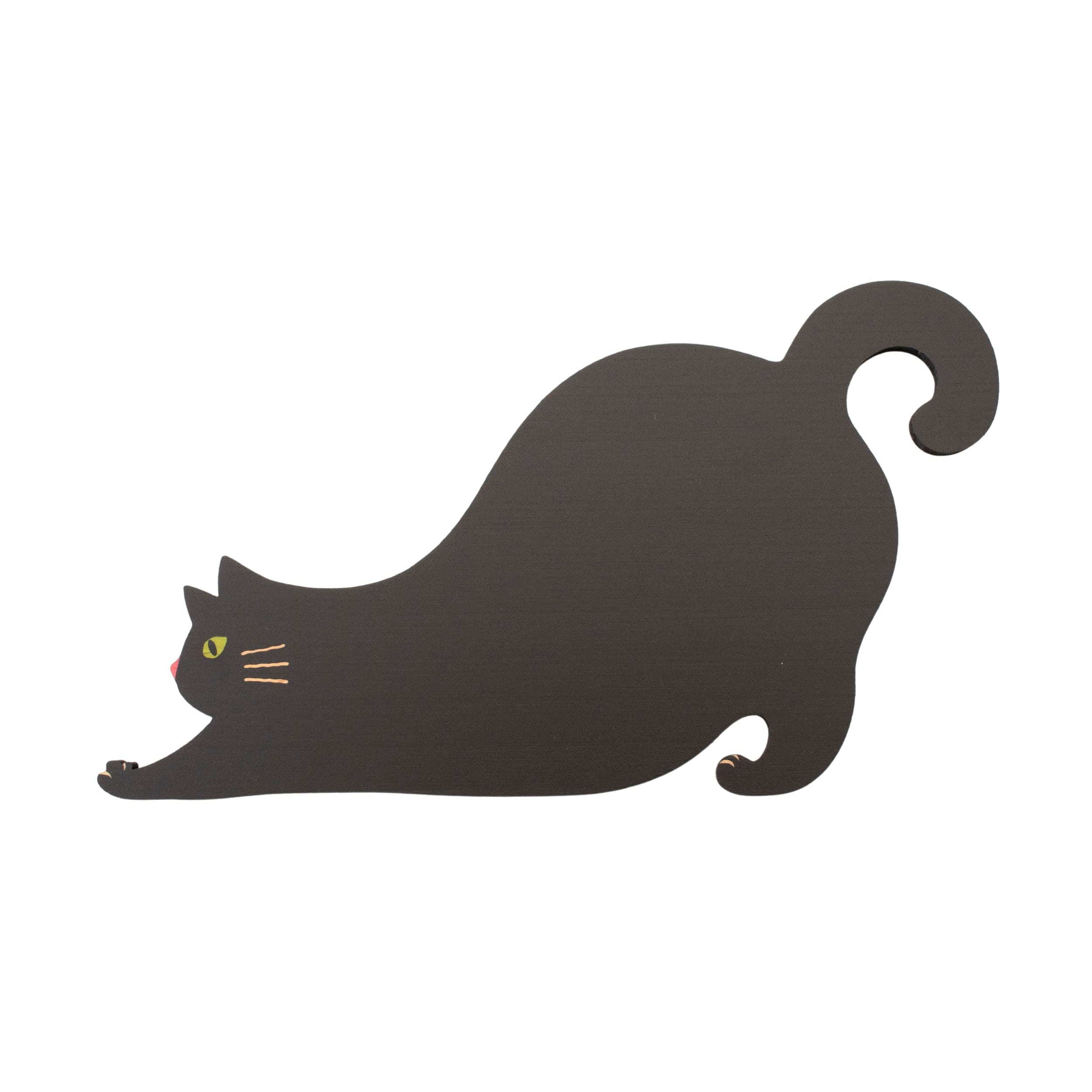 木製コースター ねこまみれシリーズ 「のびる・黒」: せとうちエリア