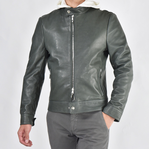 EMMETI ANDREA ラムナッパレザー 中綿 シングルライダースジャケット