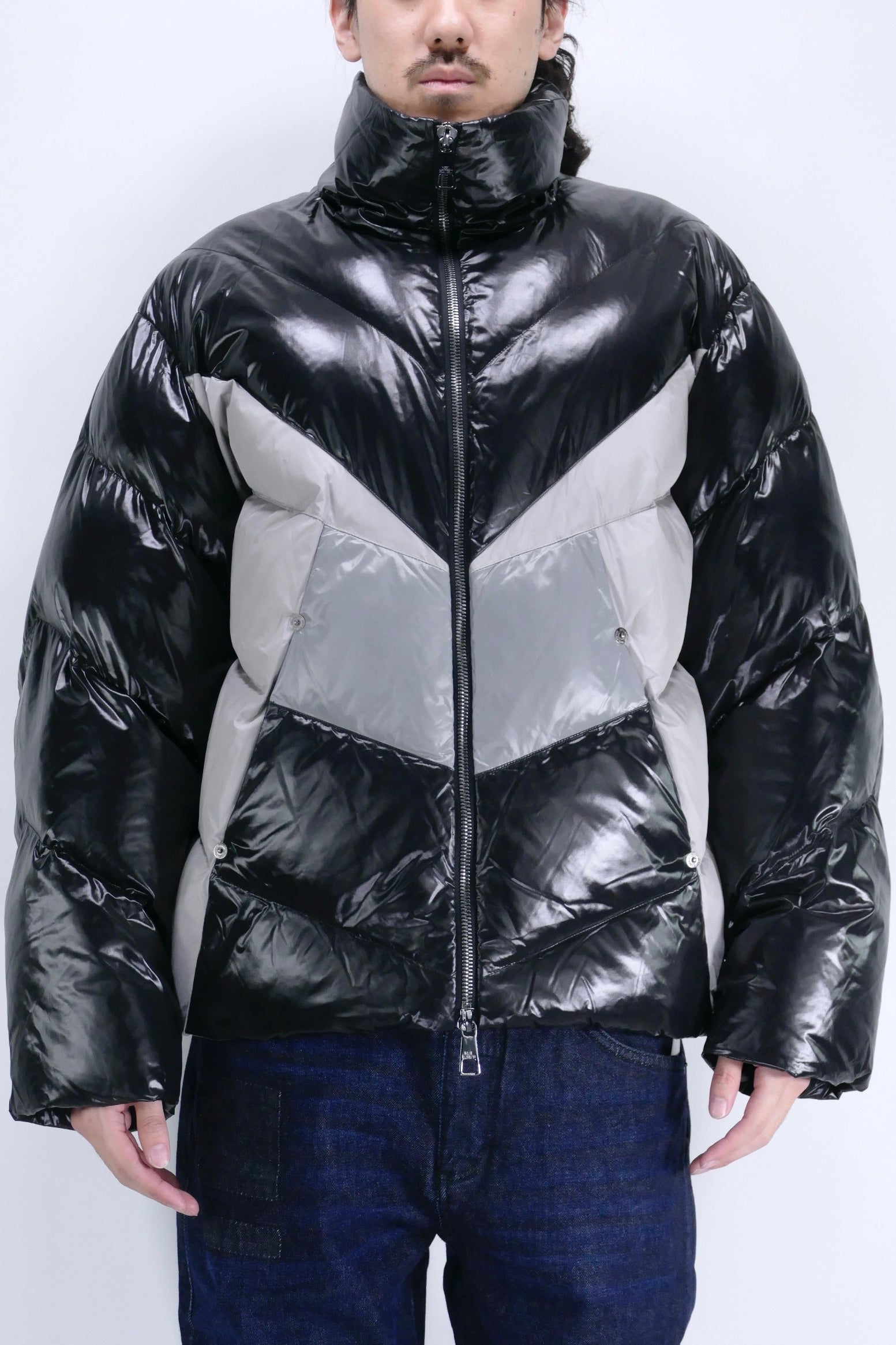Neil Barrett Mens Down Jacket Modernist - Grey/Black - Due West