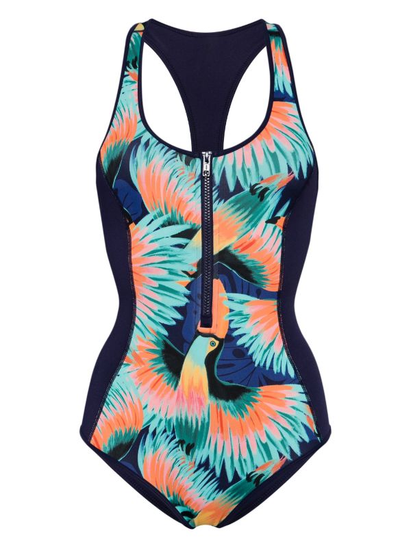Neoprene T-Back One Piece | Tropical | Duskii Active
