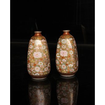 九谷焼鏑木製 徳利一対 S2742｜骨董店 のびる 古美術 骨董 和風建具 蔵