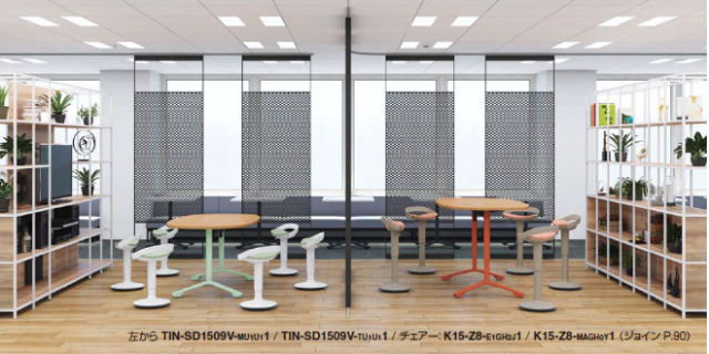 コクヨ ミーティングテーブル イニシア（INITIA）昇降フラップテーブル