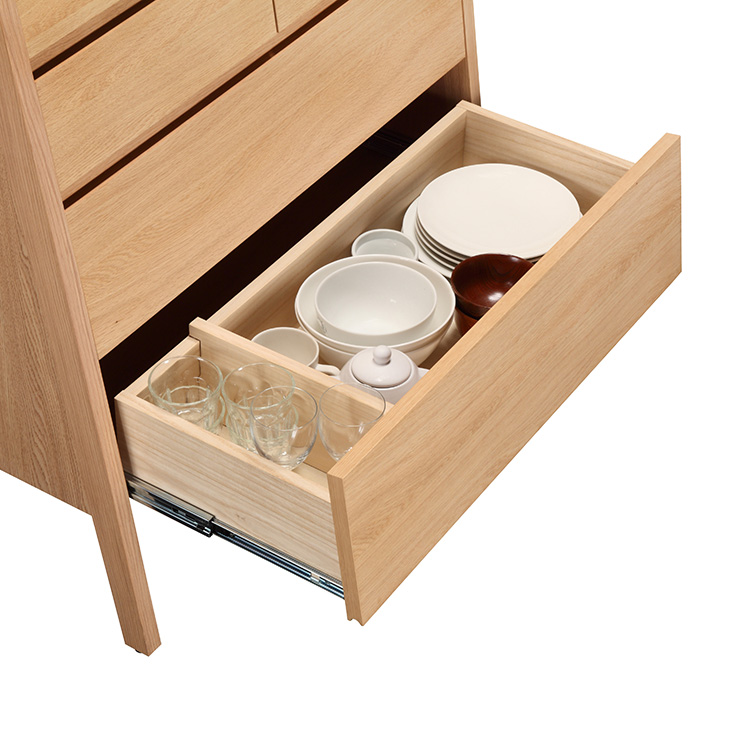 も*ん様 カリモク 木製 4段チェスト 上部ガラス扉付き カリモク 木製 4