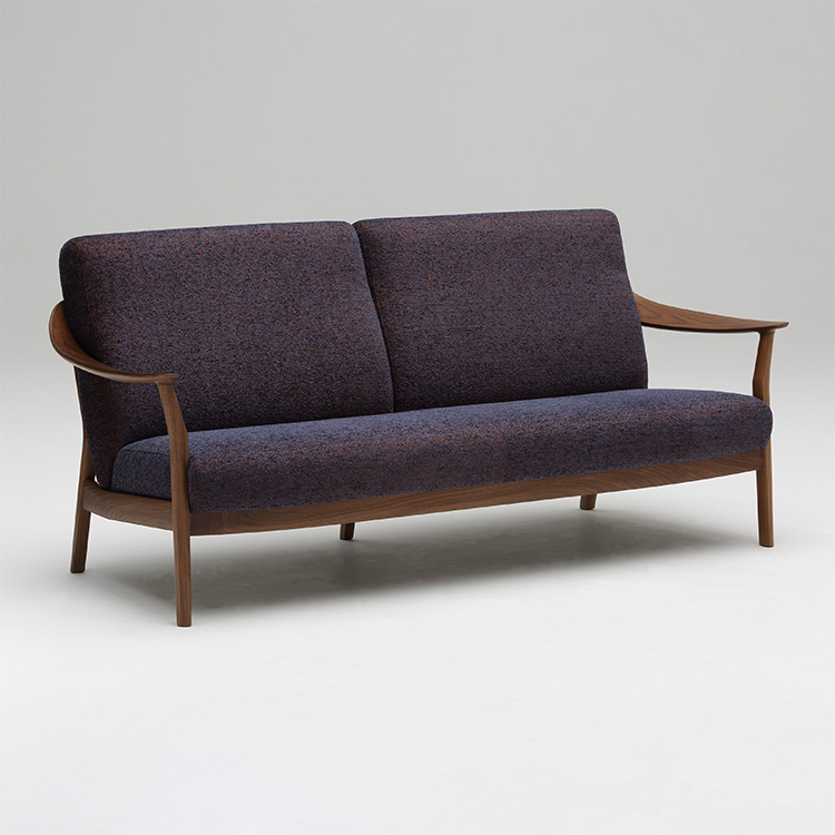 3人掛けソファ WW5703 ネイビー ウォールナットナチュラル 通販