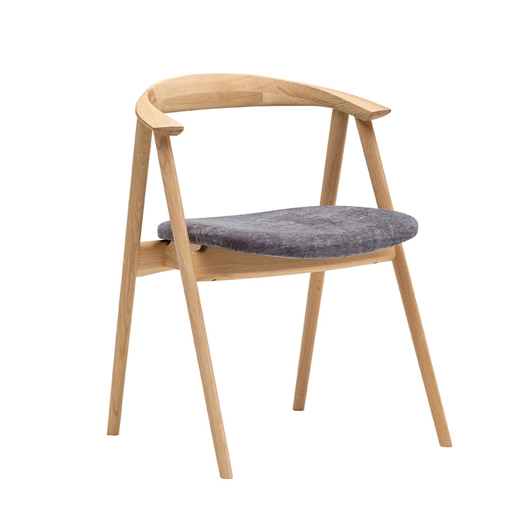 ショートアームチェア CW7601 ダークグレー ピュアオーク 通販