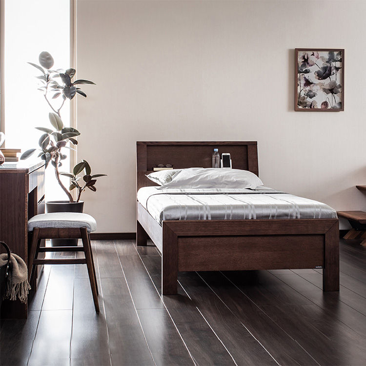 ベッドフレーム NW74 セミダブル ウォールナットナチュラル 通販