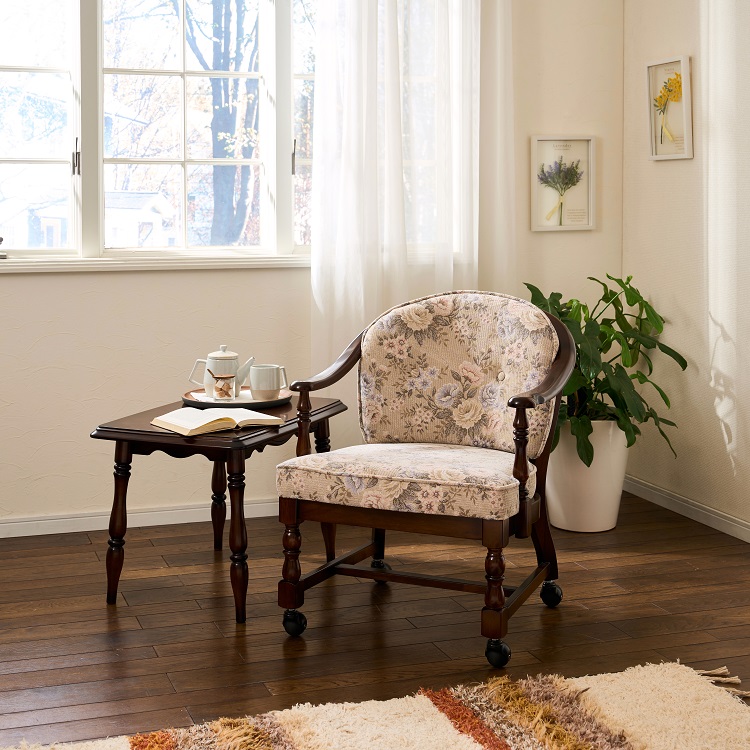 肘掛チェア(キャスター付) WC0371 マリーローズベージュ 通販 | 【公式