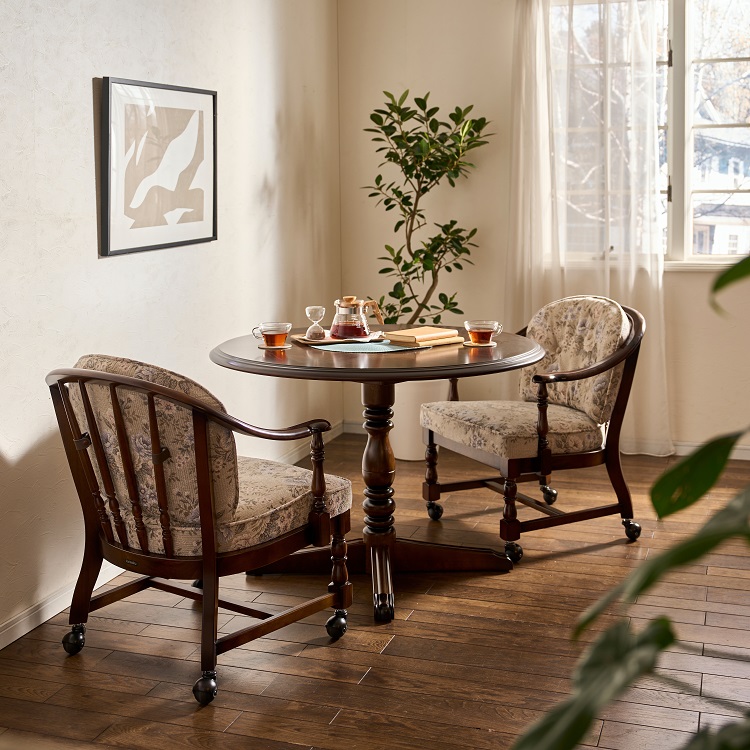 肘掛チェア(キャスター付) WC0371 マリーローズベージュ 通販 | 【公式