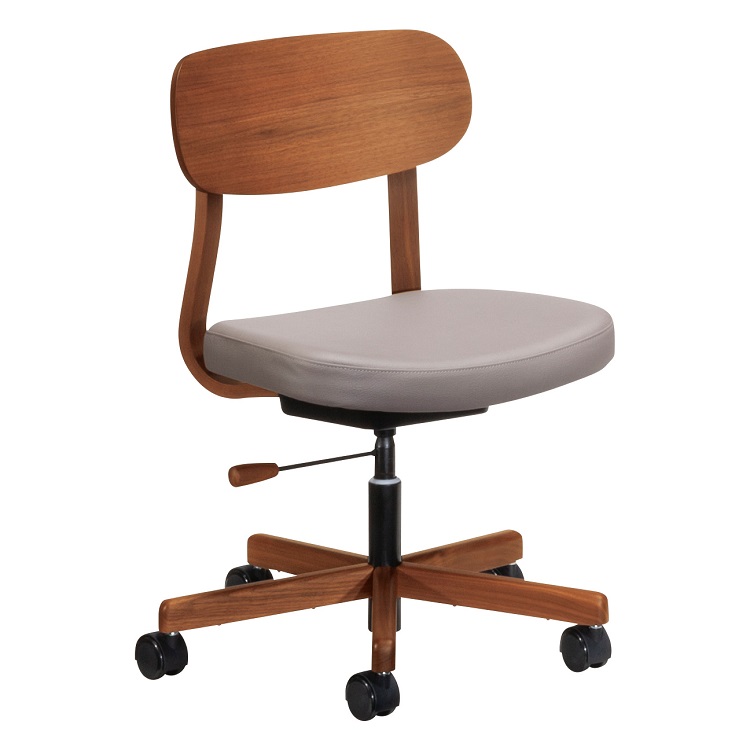 デスクチェア XW3300 肘付 シャンパンゴールド ウォールナット