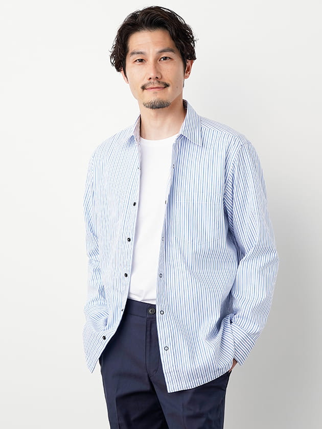 スペシャルプライス】リバーシブルストライプシャツアウター（7202200