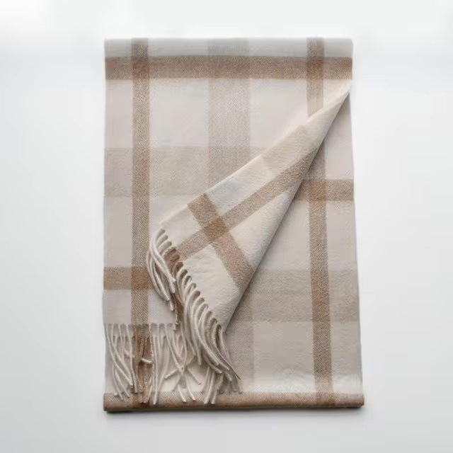 Long cashmere scarf with tassels | Shop 100% wool and cashmere