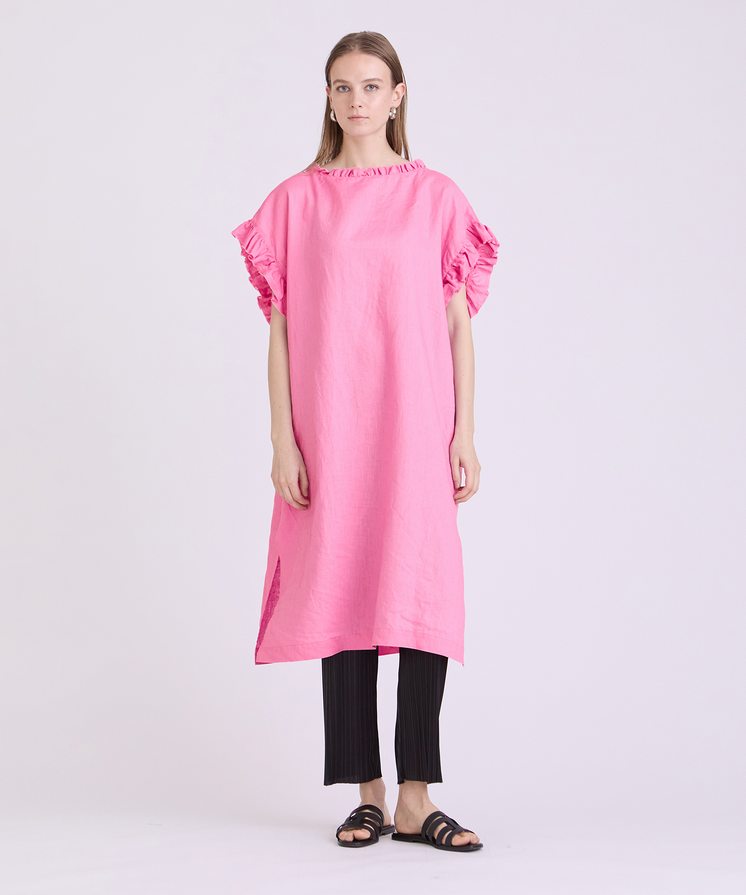 リネンフリルワンピース ｜ハウス オブ ロータス＜HOUSE OF LOTUS