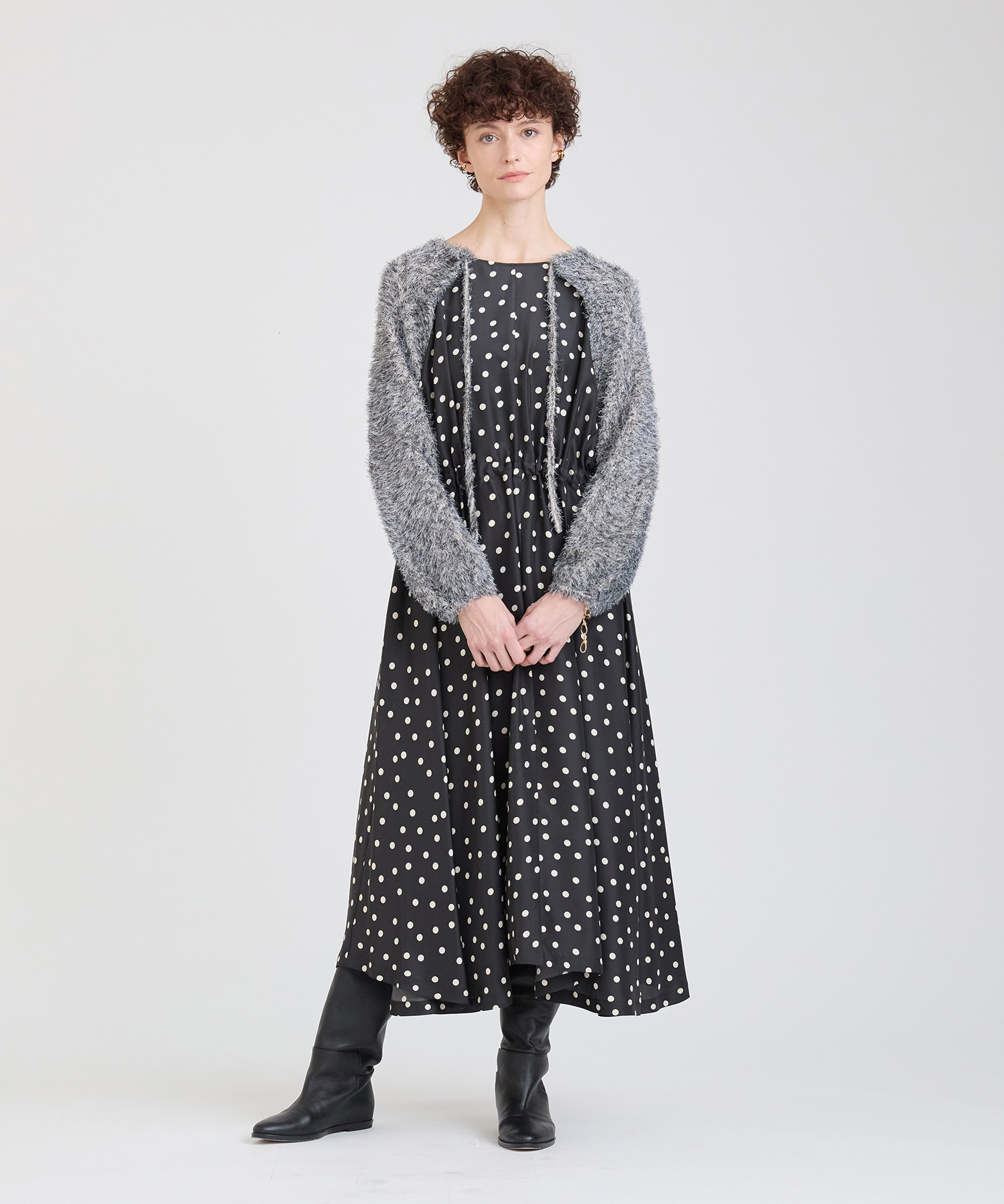 シルクドットプリントワンピース ｜ハウス オブ ロータス＜HOUSE OF