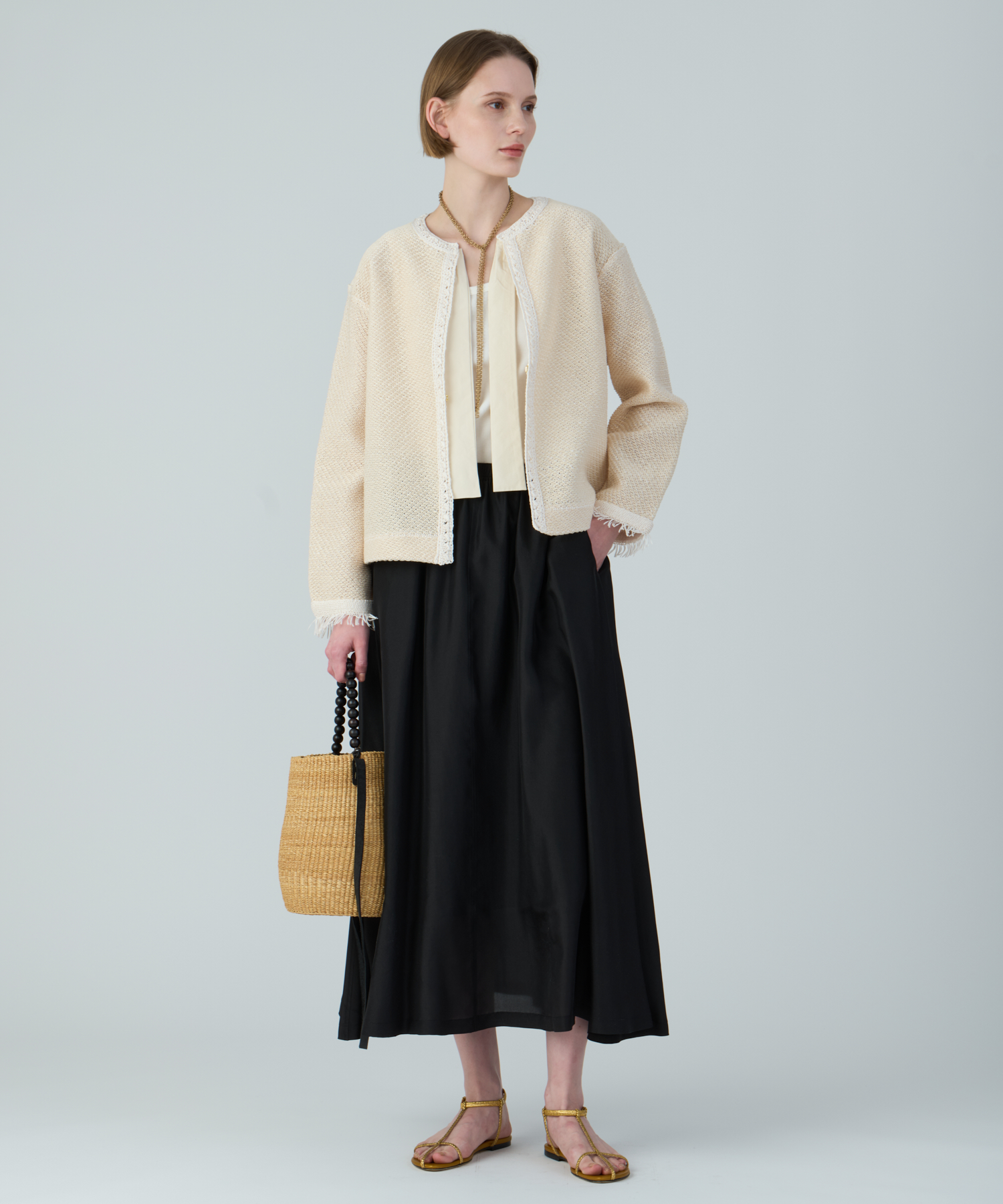 シルクハブタエフレアスカート ｜ハウス オブ ロータス＜HOUSE OF