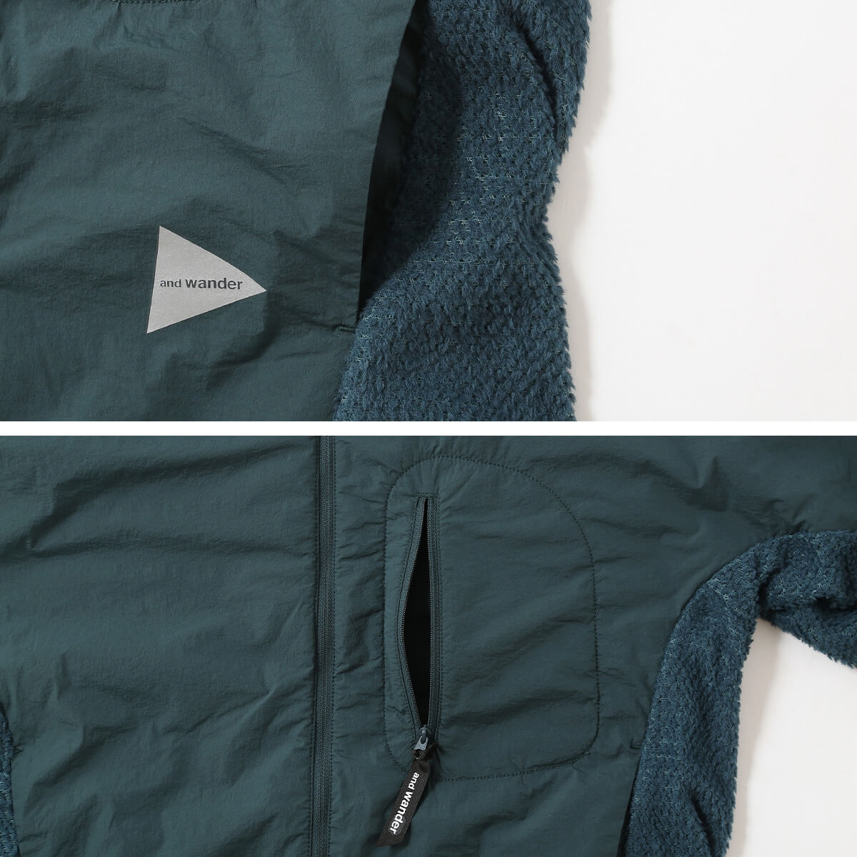 and wander アンドワンダー アルファダイレクトf/zフーディ(M ブラック