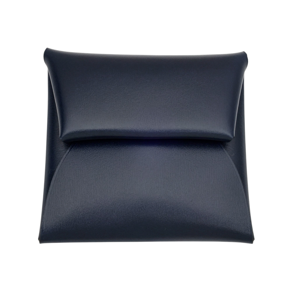 未使用] エルメス バスティア ボックスカーフ ブルーアビス シルバー