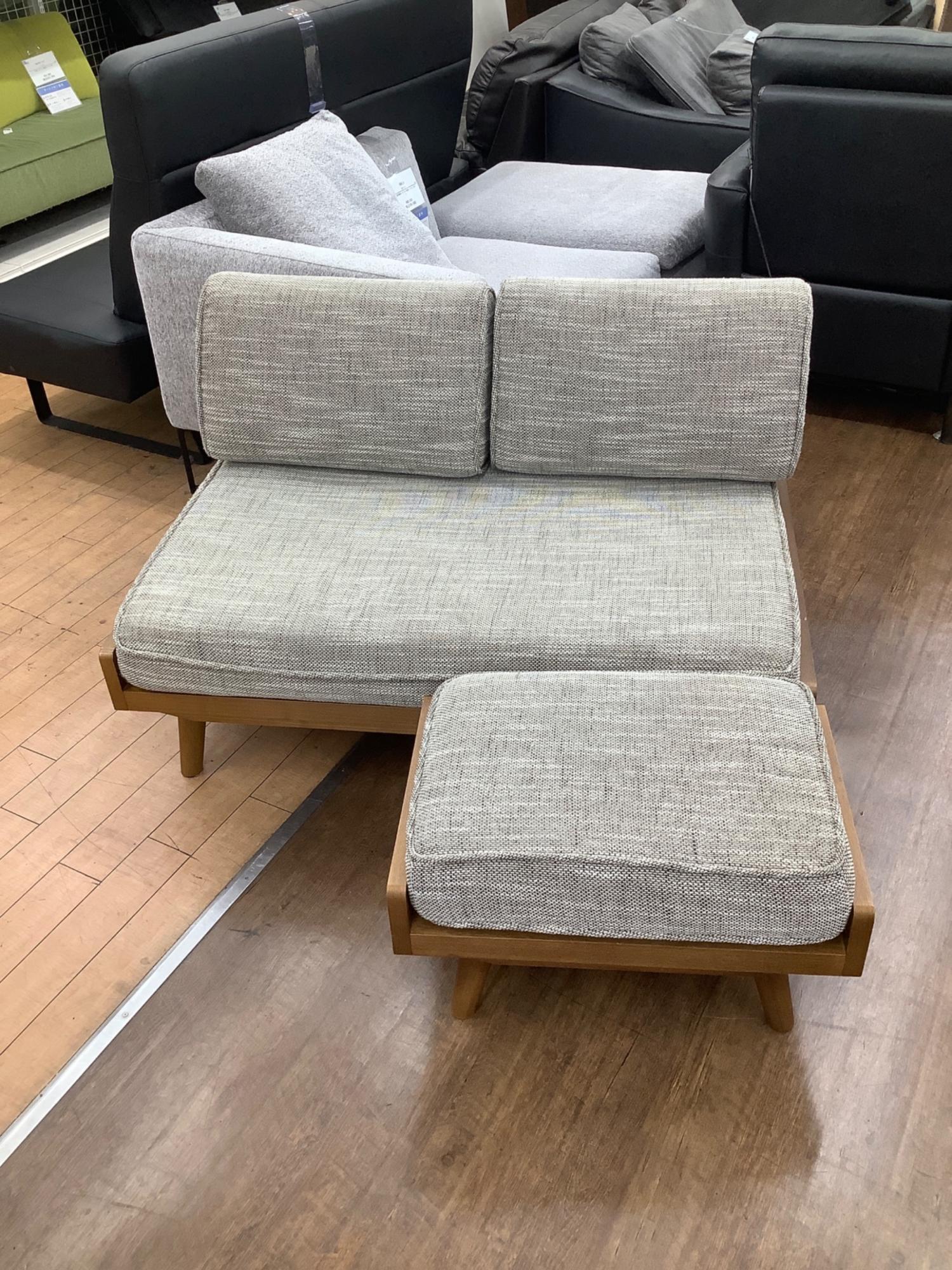 UNICO (ウニコ) 2人掛けソファー 149 グレー×ナチュラル ALBERO