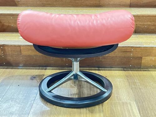 Ekornes (エコーネス) ストレスレスチェア 赤茶色 Mサイズ オットマン