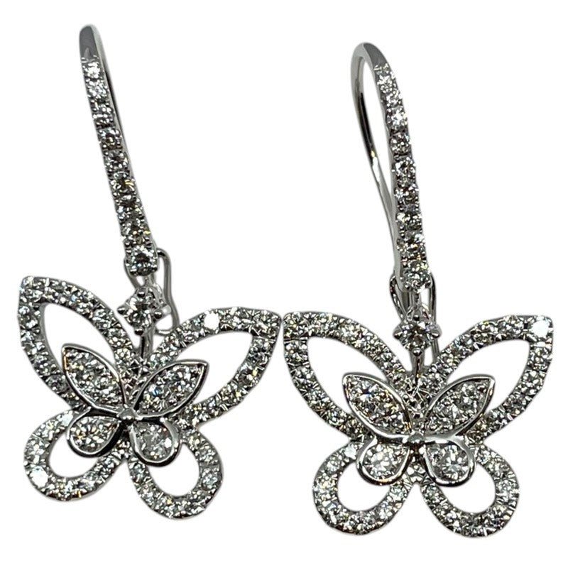 グラフ GRAFF バタフライシルエットドロップピアス ホワイトゴールド