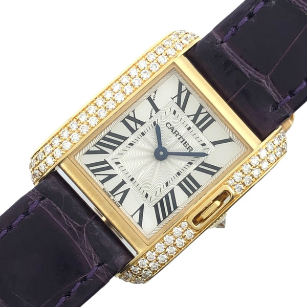 カルティエ Cartier タンクアングレーズ SM WT100014 オフホワイト K18