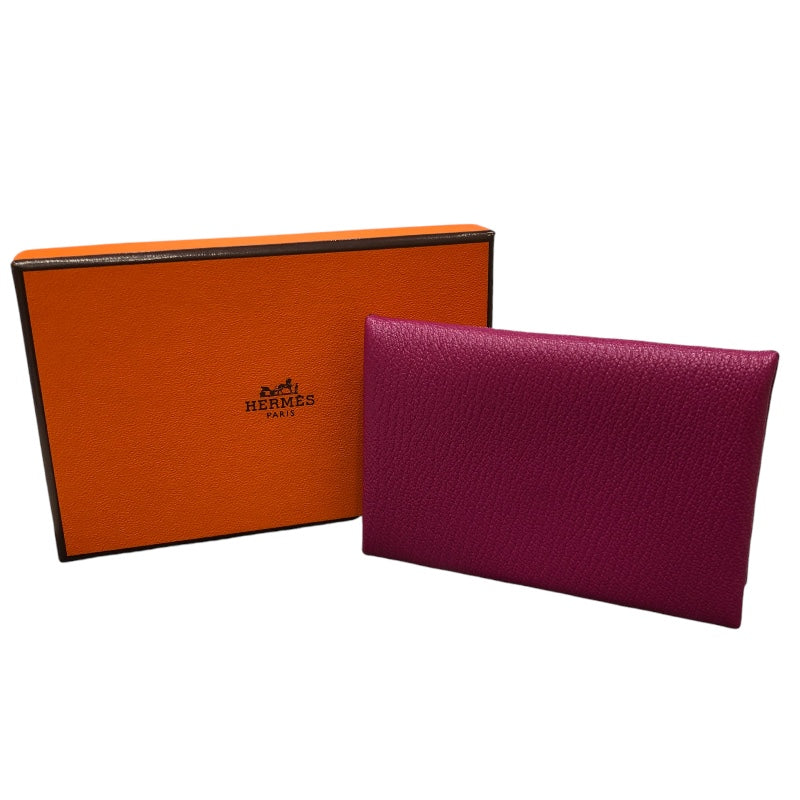 エルメス HERMES カルヴィ C刻 ローズパープル シェーブル レディース
