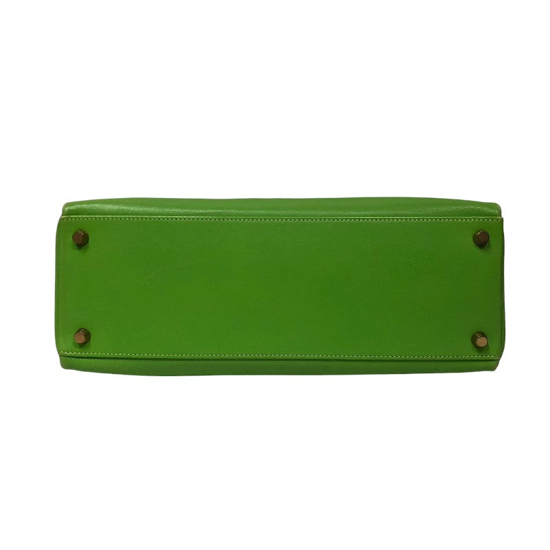 エルメス HERMES ケリー32 内縫い 〇X刻 グリーンアップル ゴールド