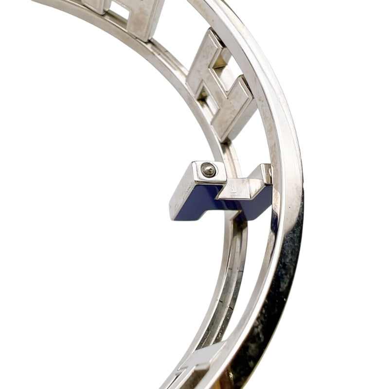 エルメス HERMES ロンドアッシュバングル シルバー/ブルー メタル