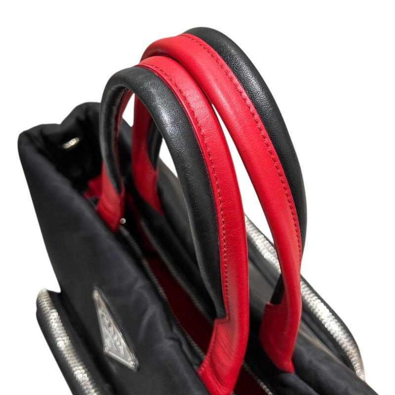 プラダ PRADA 2WAYバッグ 1BG273 ブラック×レッド ナイロン/レザー