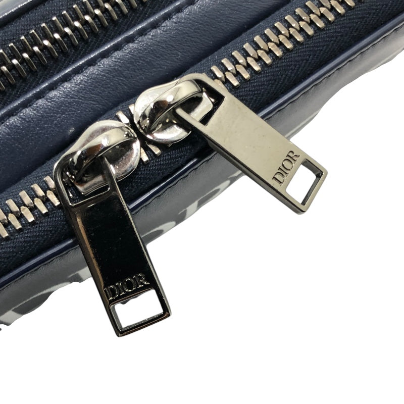 ディオールオム DIOR HOMME ロゴ ショルダーバッグ ネイビー レザー