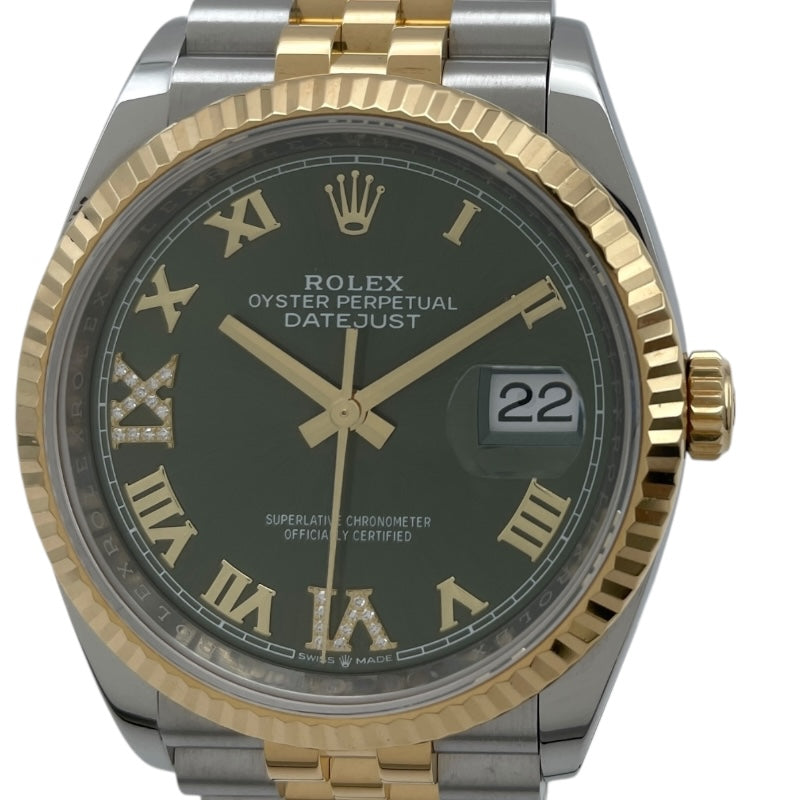 ロレックス ROLEX デイトジャスト36 オリーブグリーン 126233 グリーン
