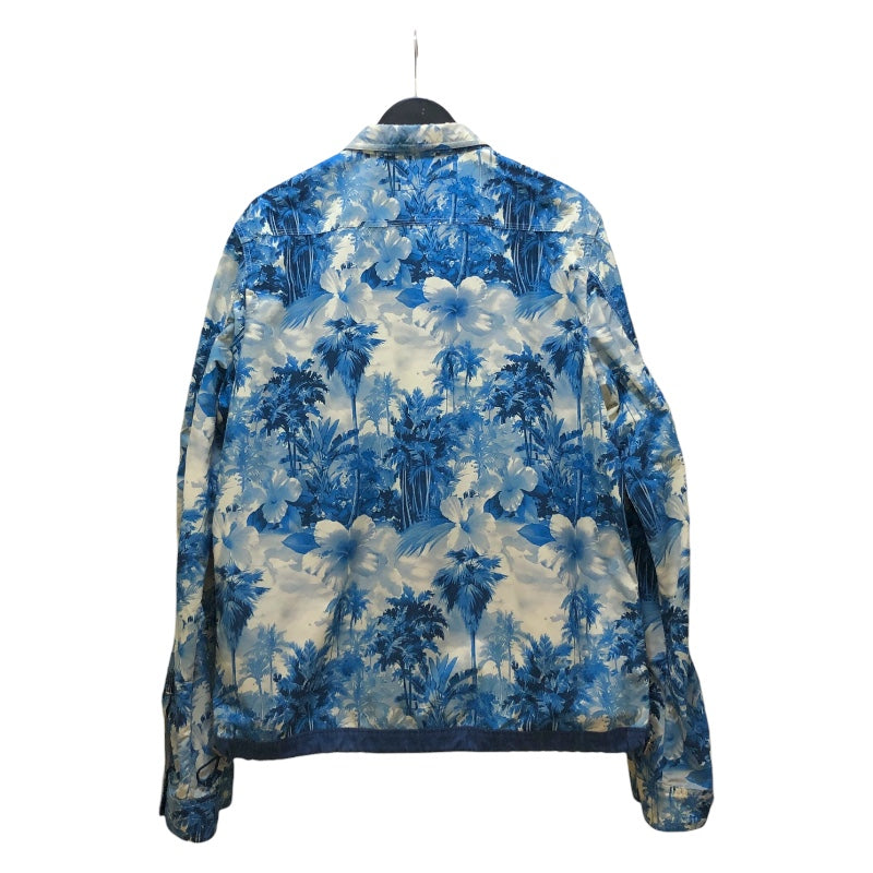 モンクレール MONCLER TRIONPHE ボタニカル柄ブルゾン ブルー ナイロン