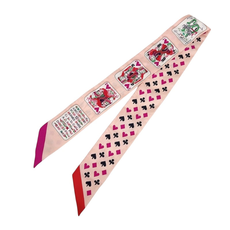 エルメス ツイリー Jeu de Cartes トランプ パープル 紫 スカーフ