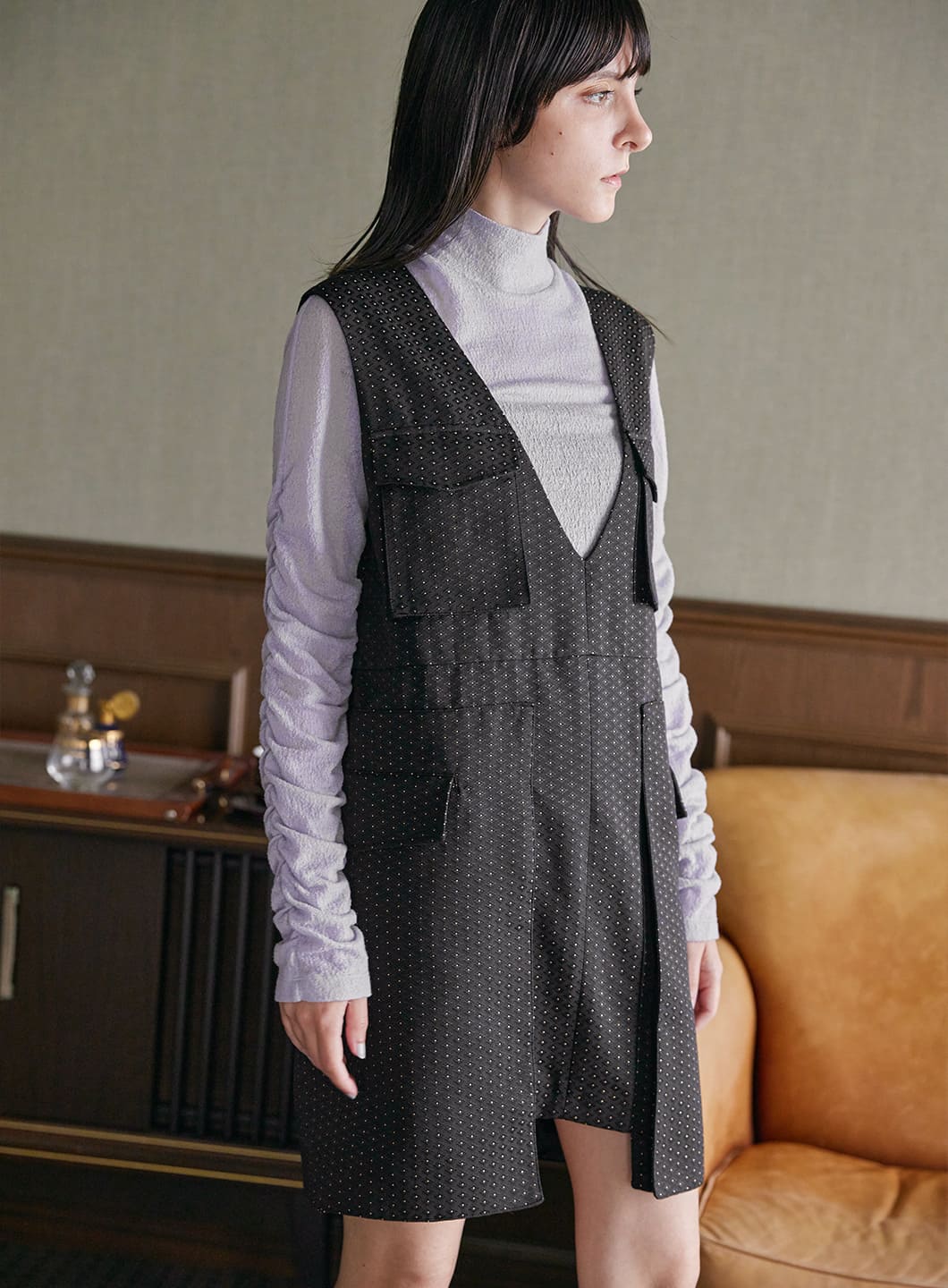 COEL Online Storeドットジャガードミニワンピース(36 アイボリー