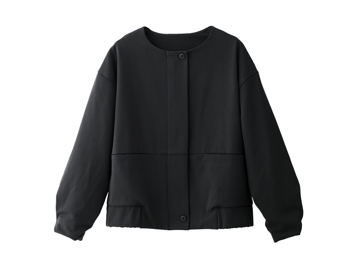 ノーカラージップアップブルゾン(02_M 25_グレージュ): ｜ カタログ