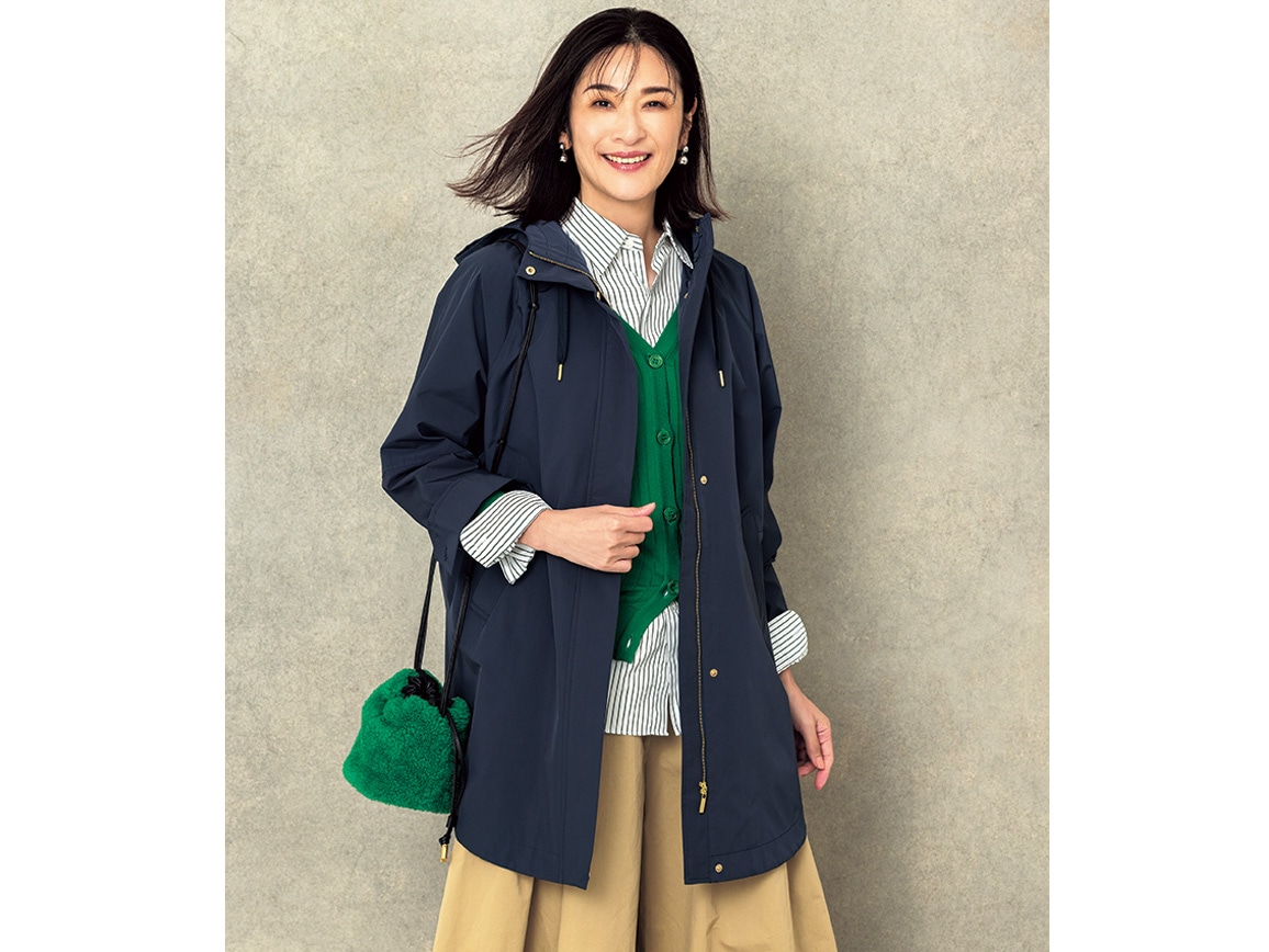 フードつきはっ水防風ハーフコート(02_M 24_ベージュ): ｜ カタログ