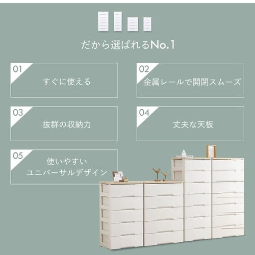 2個セット]チェスト 7段 収納ボックス タンス ウッドトップチェスト HG