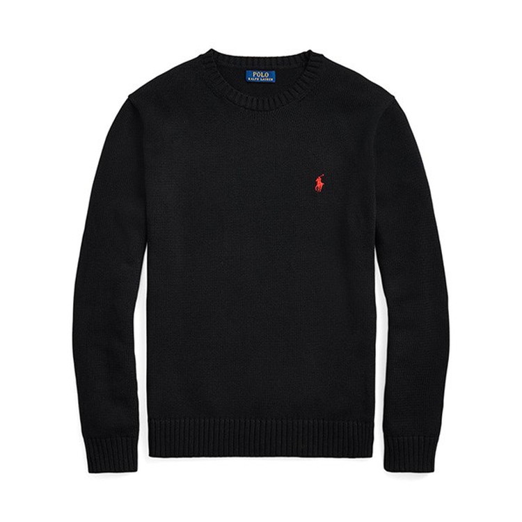 POLO RALPH LAUREN]コットン クルーネック セーター ブラック M(M