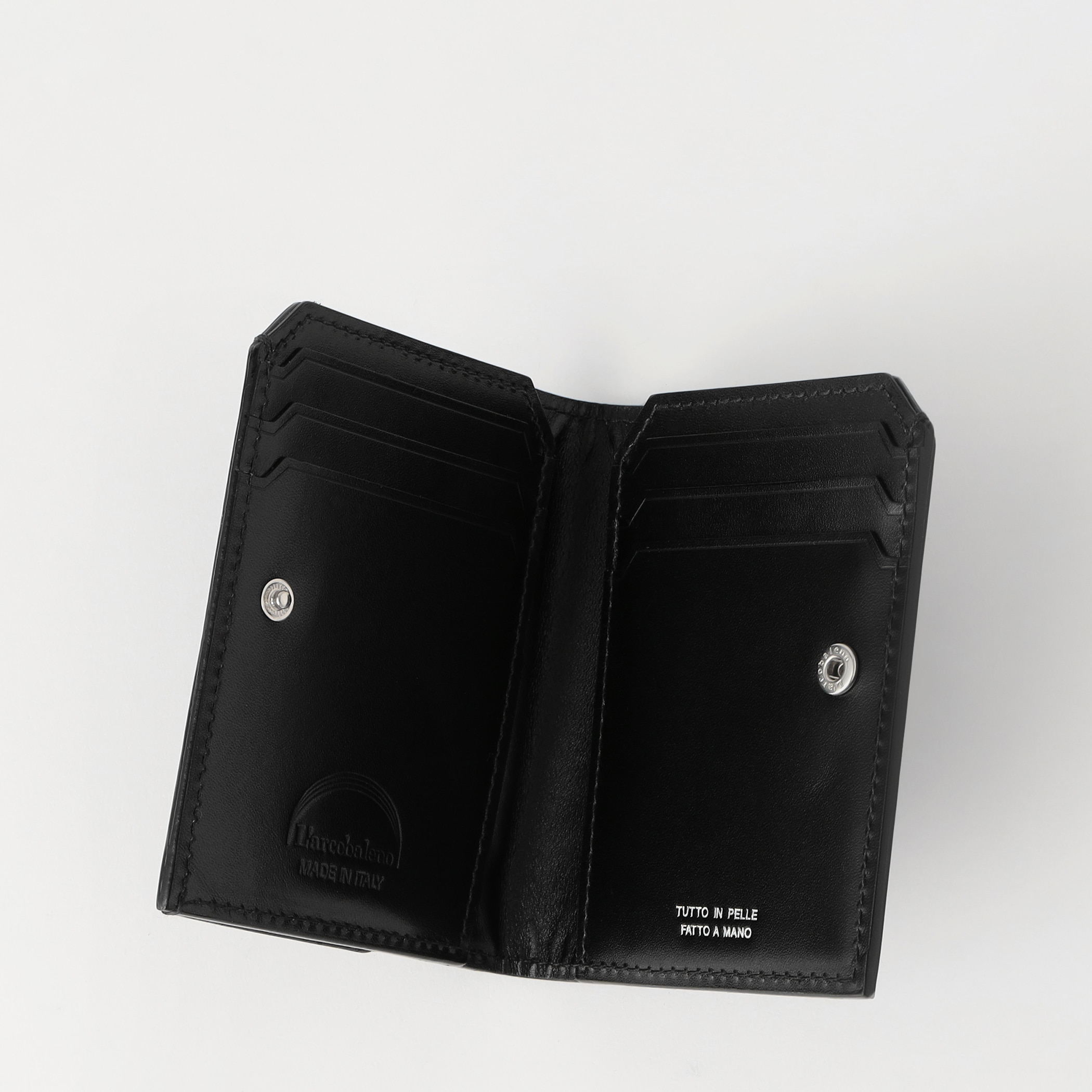 ラルコバレーノ】フレンチカーフ スマートカードウォレット BLACK