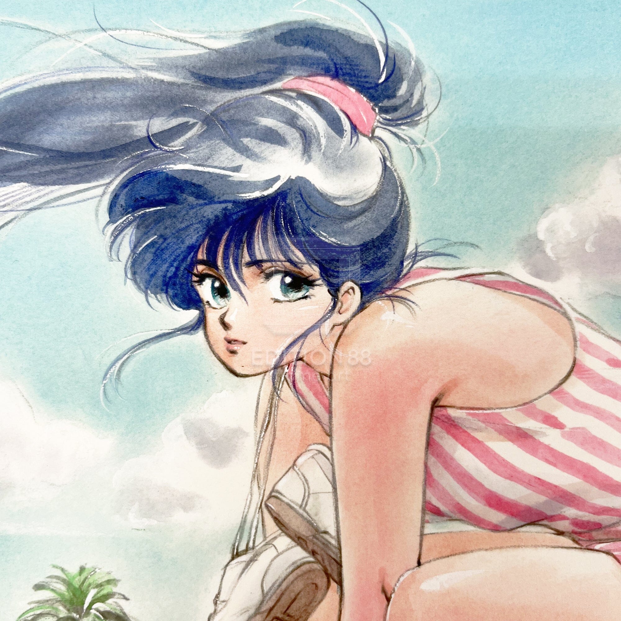 未使用）きまぐれオレンジロード 高田 明美 鮎川まどか 版画 サイン 未