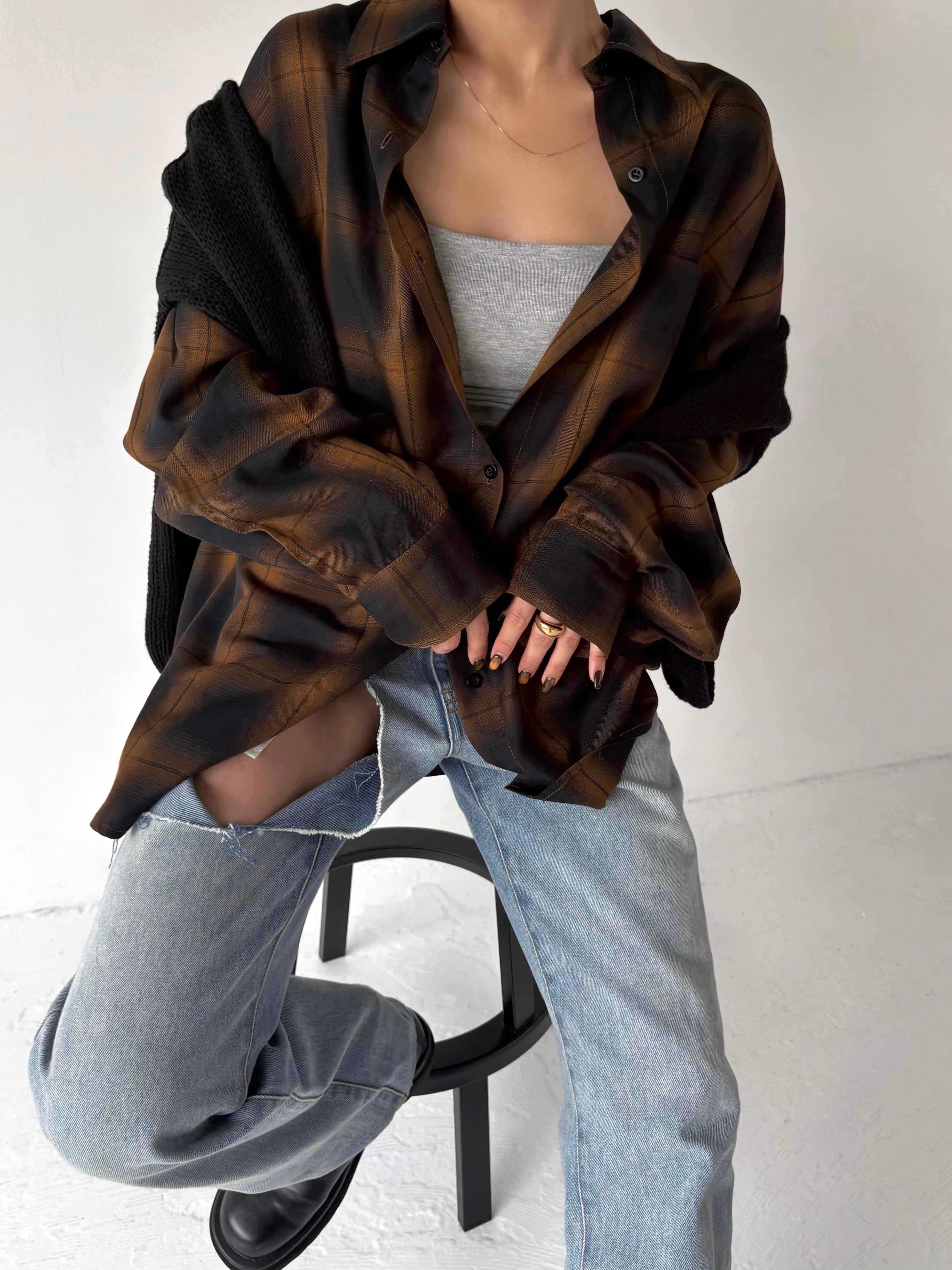 FADE CHECK OVER SHIRT | efu(エフ)official通販サイト – efu official