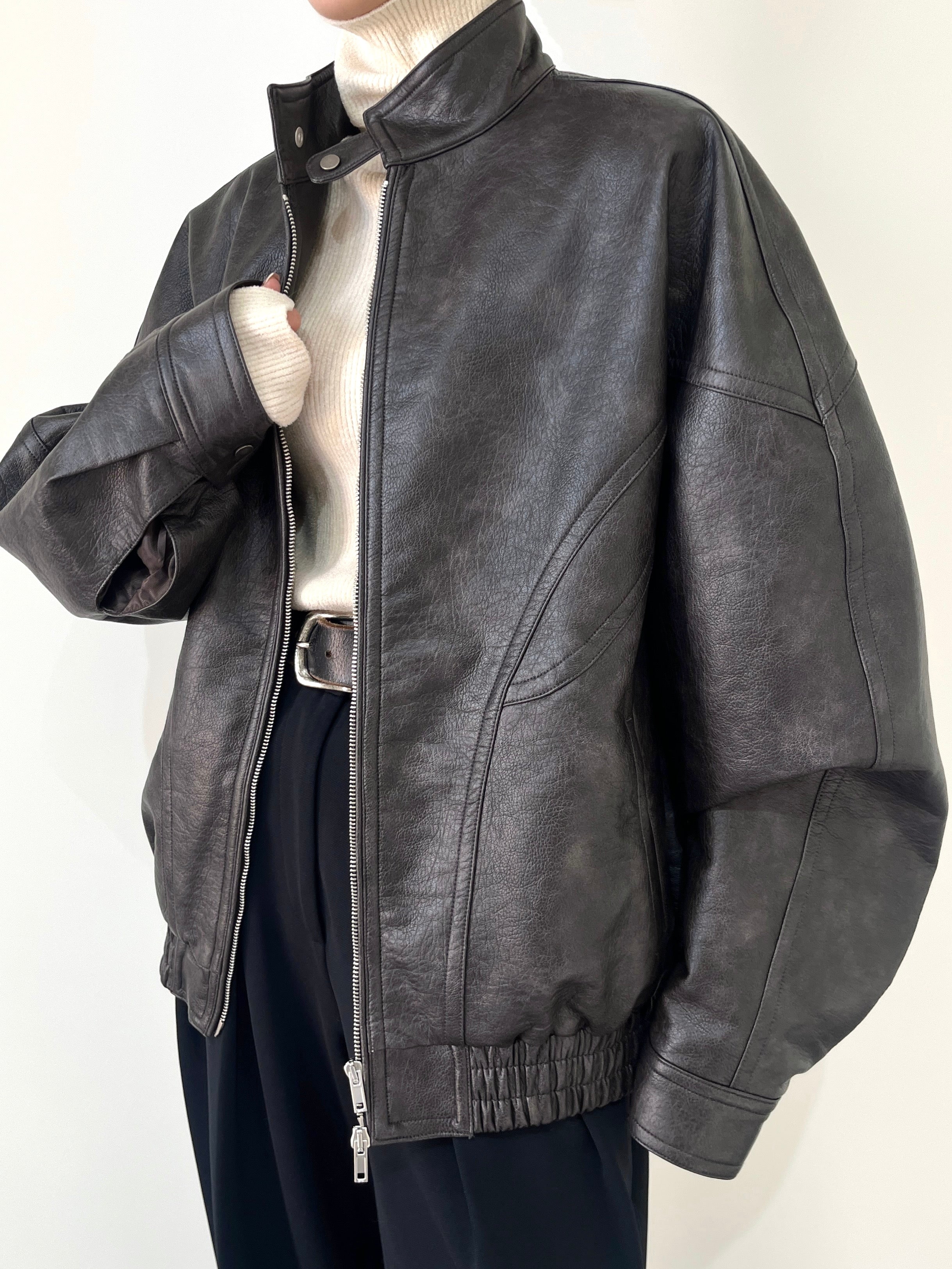 FAKE LEATHER BIG JACKET | efu(エフ)official通販サイト – efu official
