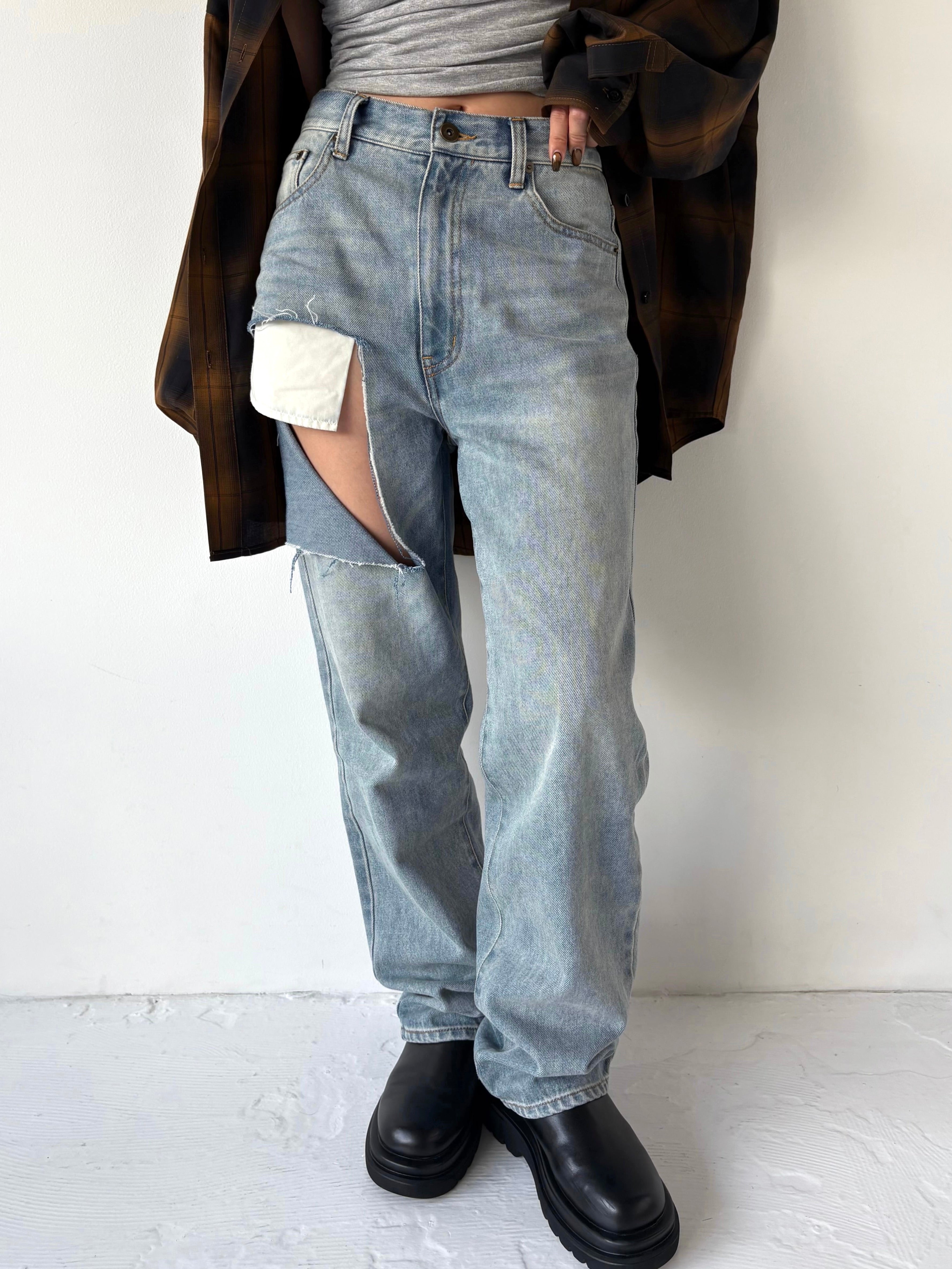 CUT OUT STRAIGHT DENIM | efu(エフ)official通販サイト – efu official