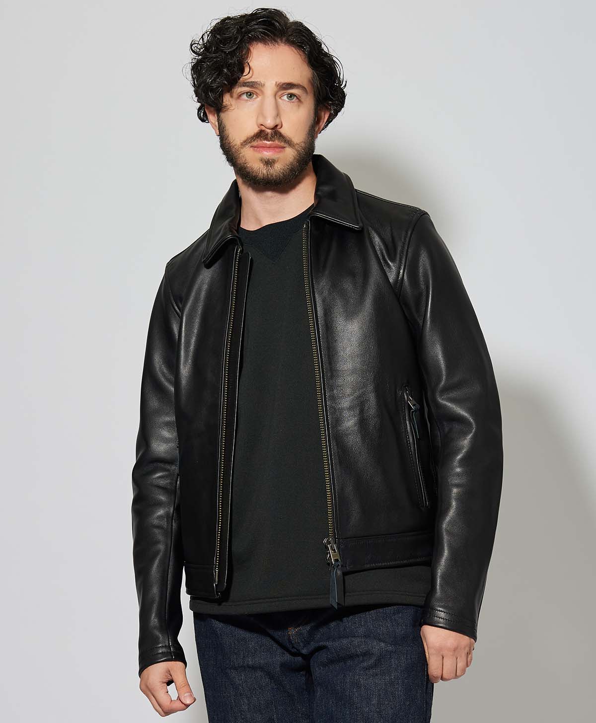 Leather jacket tight single leather jacket | Kadoya official