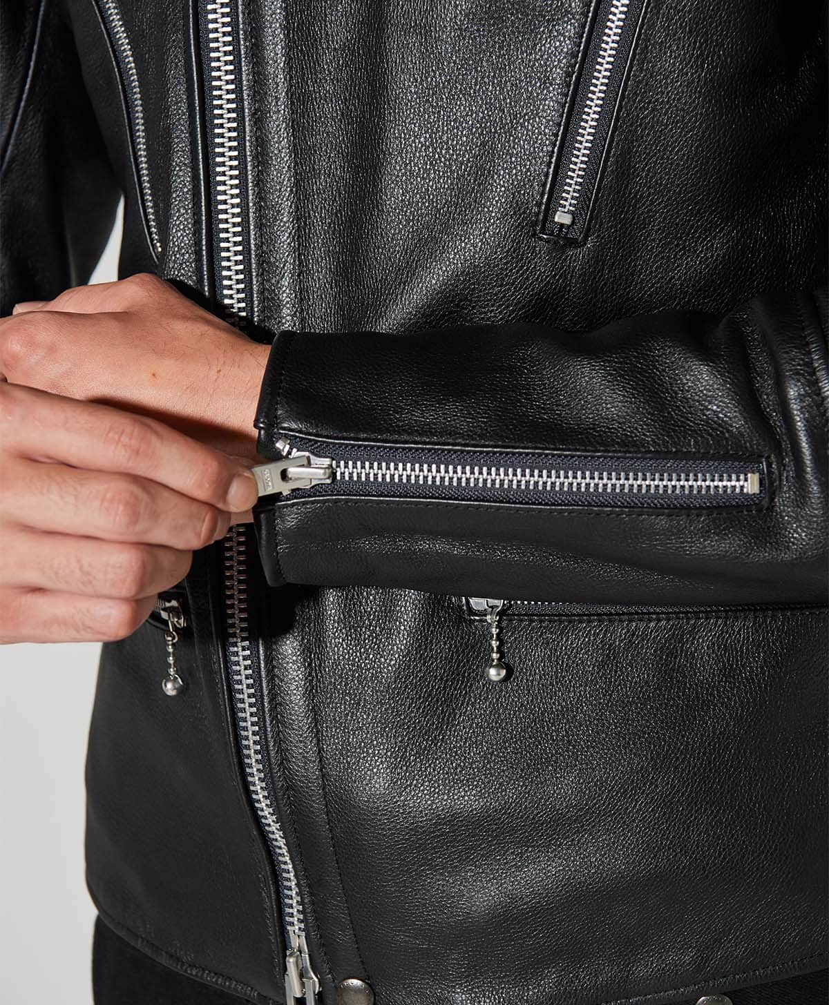 革ジャン ハイネック セミダブル レザージャケット｜カドヤ公式