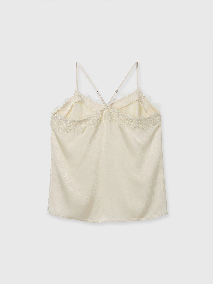 サテンレースキャミ