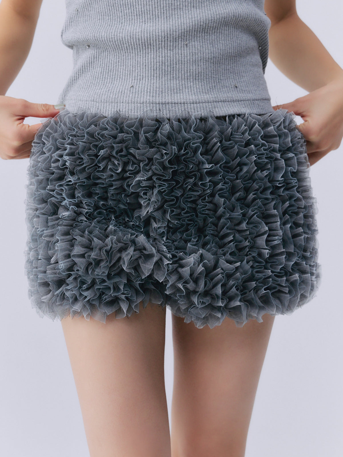チュールフリルショートパンツ