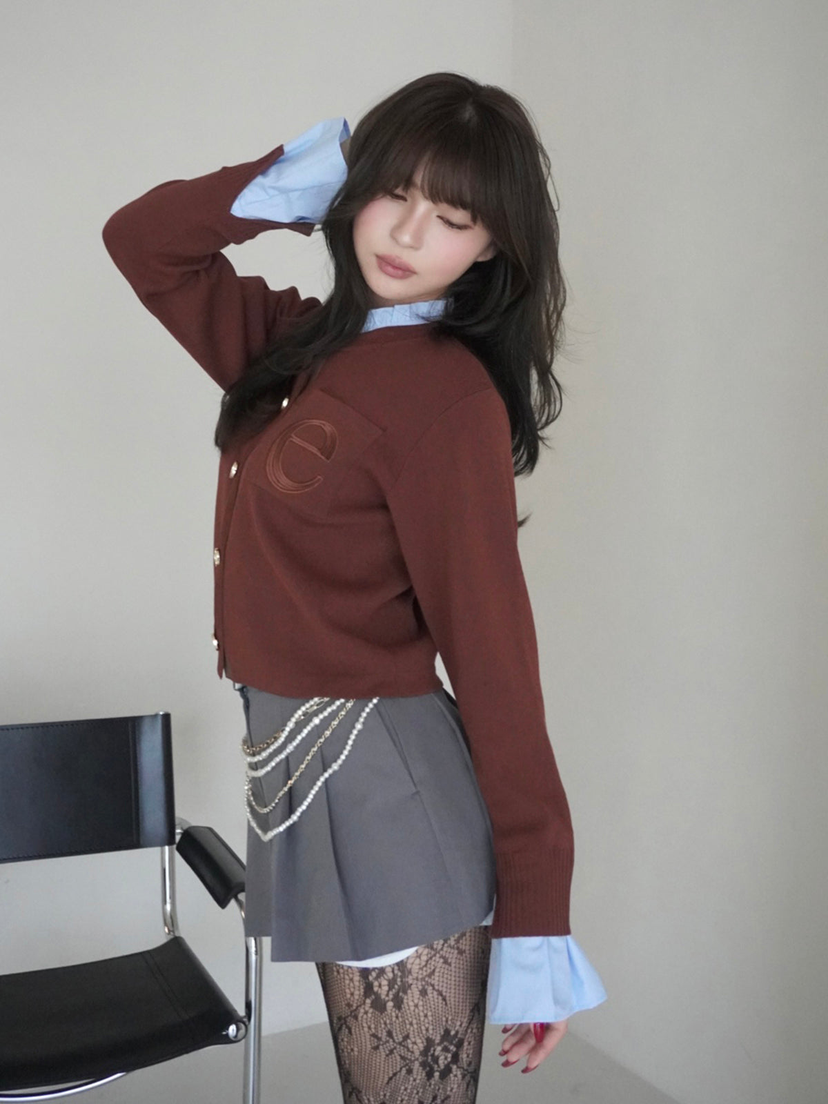 レイヤードプリーツミニスカート